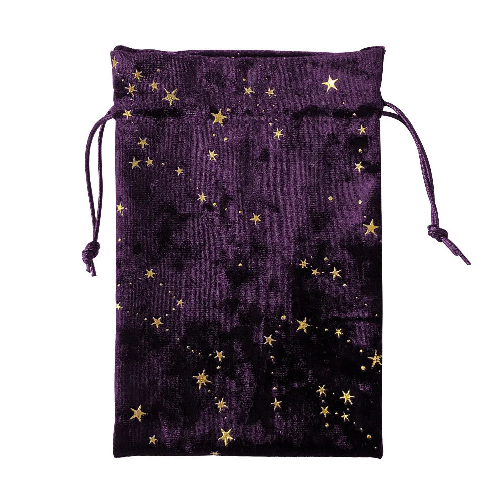 Star Print Velvet Tarot & Oracle Card Pouch