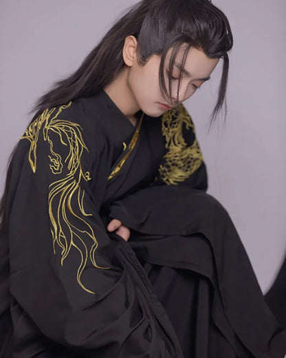 Hanfu Men Chinese Traditional Costume Ancient Hanfu Sets Male Halloween Costume Hanfu - as picture / L