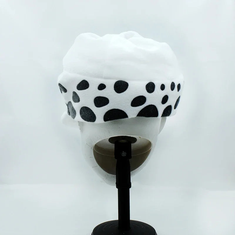 Halloween Anime Trafalgar Law Hat Costume Unisex White Spot Plush Cap Accessories Eternal - View 5