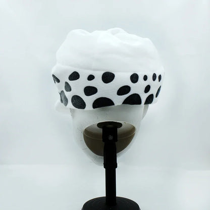 Halloween Anime Trafalgar Law Hat Costume Unisex White Spot Plush Cap Accessories Eternal - View 5