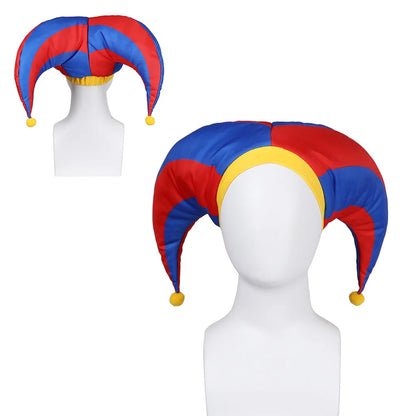 Pomni Costume Anime the Amazing Digital Circus Cartoon Uniform Hat Gloves Halloween for - Hat adult / XXL