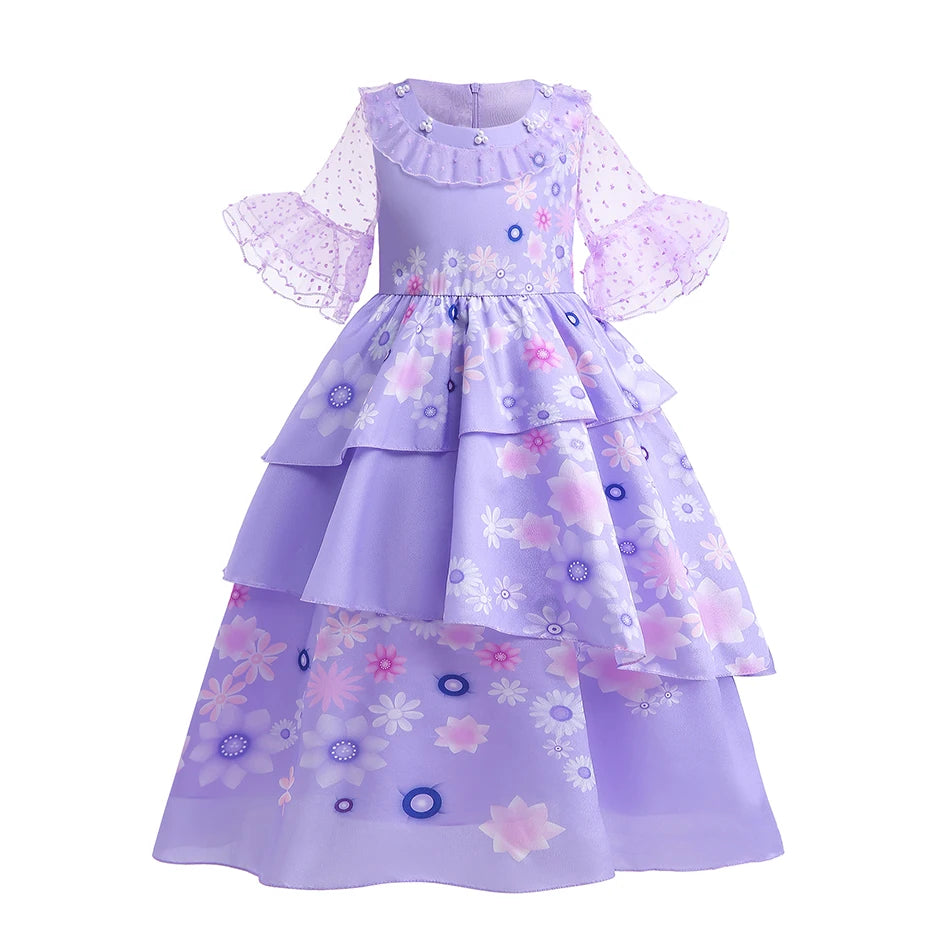 Kids' Princess Long-Haired Tower Princess Snow Kingdom Princess Ice Queen Princess Birthday Costume - alternate view 25