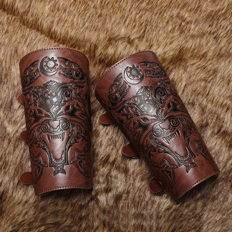 1 Pcs Medieval Gothic Armor Gloves Wide Cuffs Bracers Armor Arm - view 4