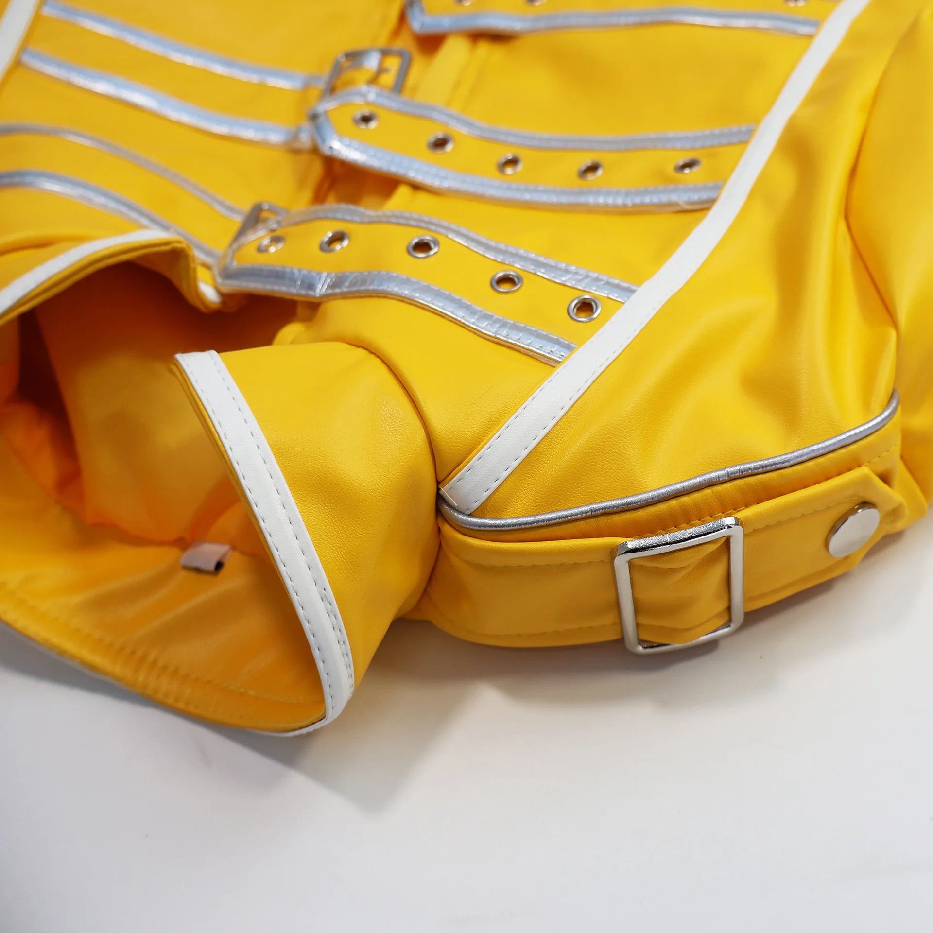 Men's 80s Band Attire Rock Costume Yellow Leather Costume Jacket Mens Singer Costume Halloween Cosplay Outfits - product image 7