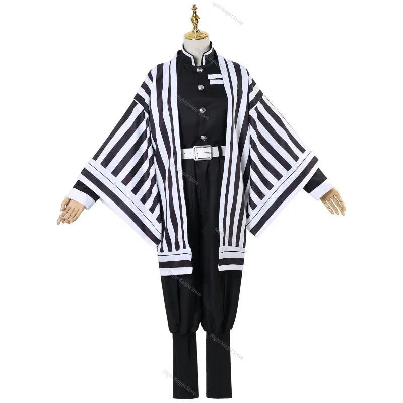 Halloween Anime Demon Moordenaar Kimetsu No Yaiba Iguro Obanai Haori Kimono Cosplay Kostuum Pruik Witte - product image 1