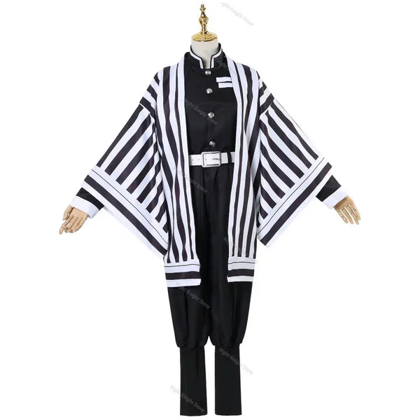 Halloween Anime Demon Moordenaar Kimetsu No Yaiba Iguro Obanai Haori Kimono Cosplay Kostuum Pruik Witte - product image 1