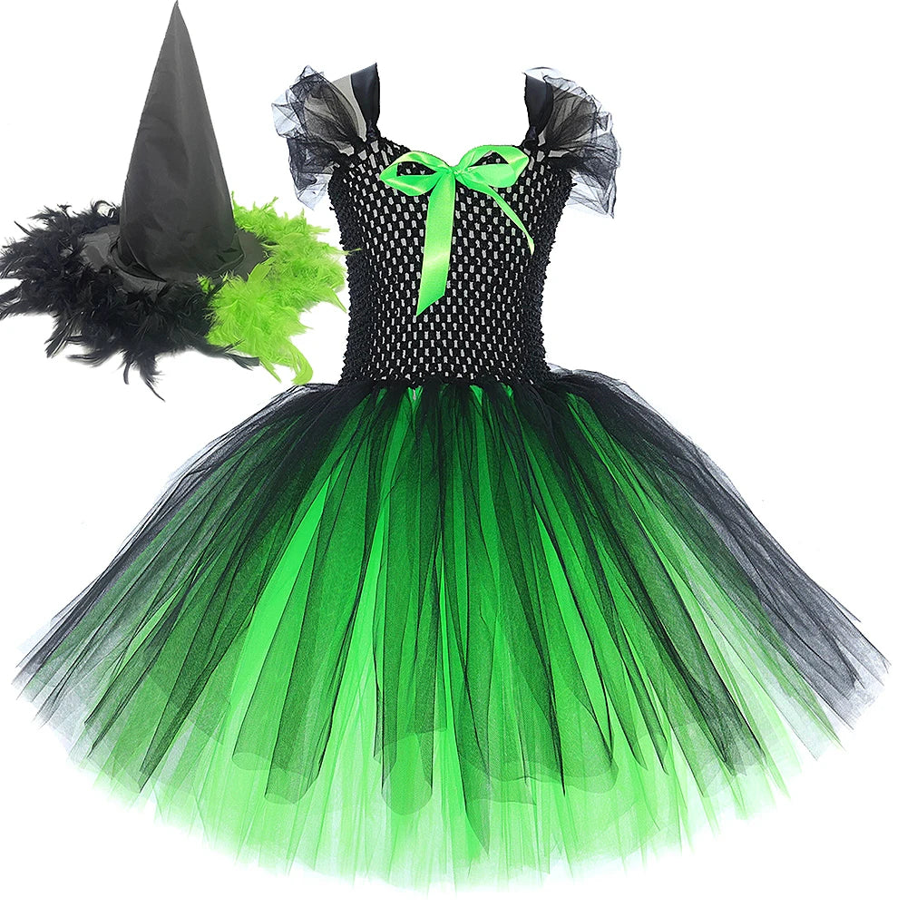 Green Black Witch Green Witch Queen Costumes for Girls Halloween Fancy - product image 7