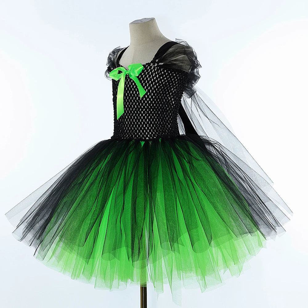 Green Black Witch Green Witch Queen Costumes for Girls Halloween Fancy - product image 3