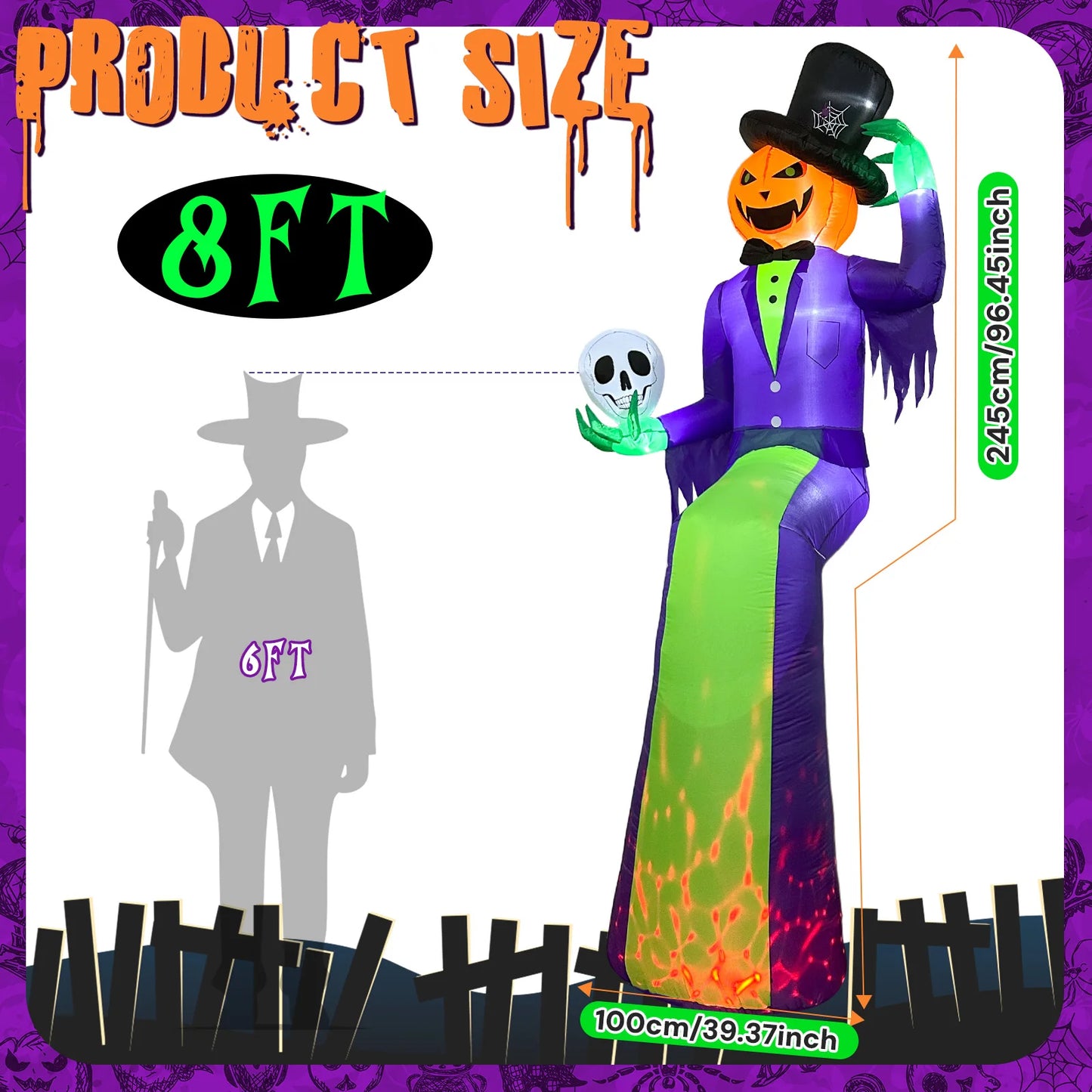 10 Ft Pumpkin Halloween Inflatable - product image 2