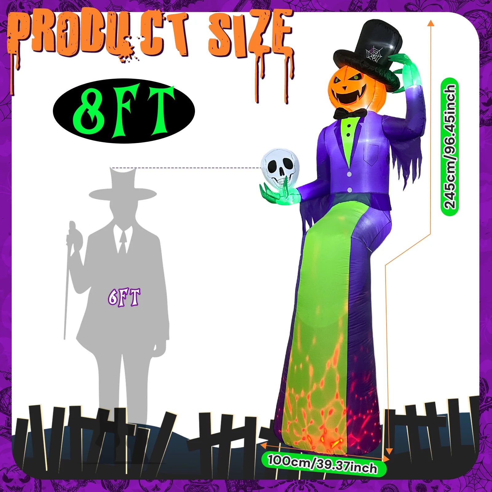 10 Ft Pumpkin Halloween Inflatable - product image 2