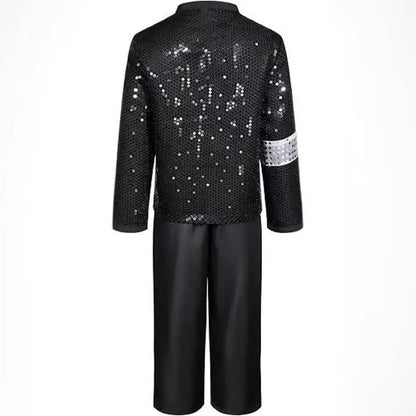 Men's 80S Retro Disco Costume Set Full Dance Performance Sequin Outfit with Jacket Hat Gloves Sunglasses for - product image 5
