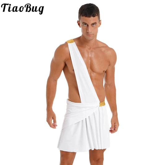 Men's Roman Toga Mythology Ancient Greek Caesar God Spartan Costume