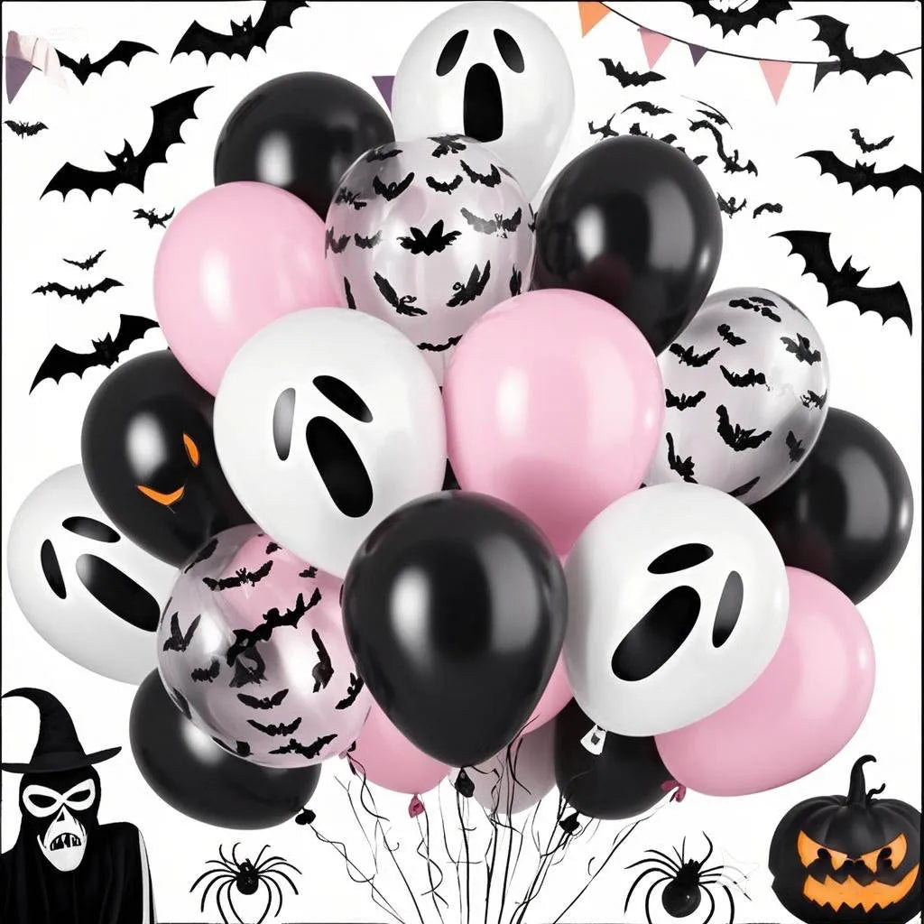 20-Pc Pink Halloween Balloons Ghost Balloon Black Latex Balloons Bat - product image 4