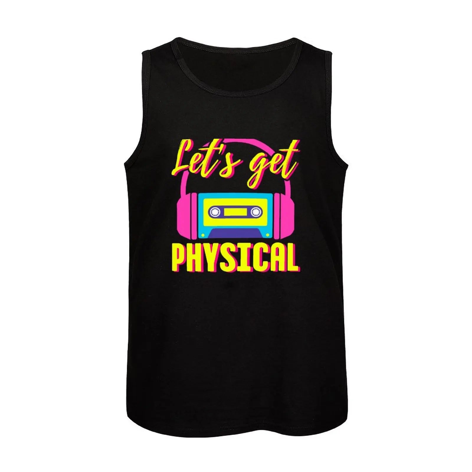Lets Get Physical 80s Costume Party Retro Eighties Workout 1980s Tank Top gym shirts sports suits male top - product image 4
