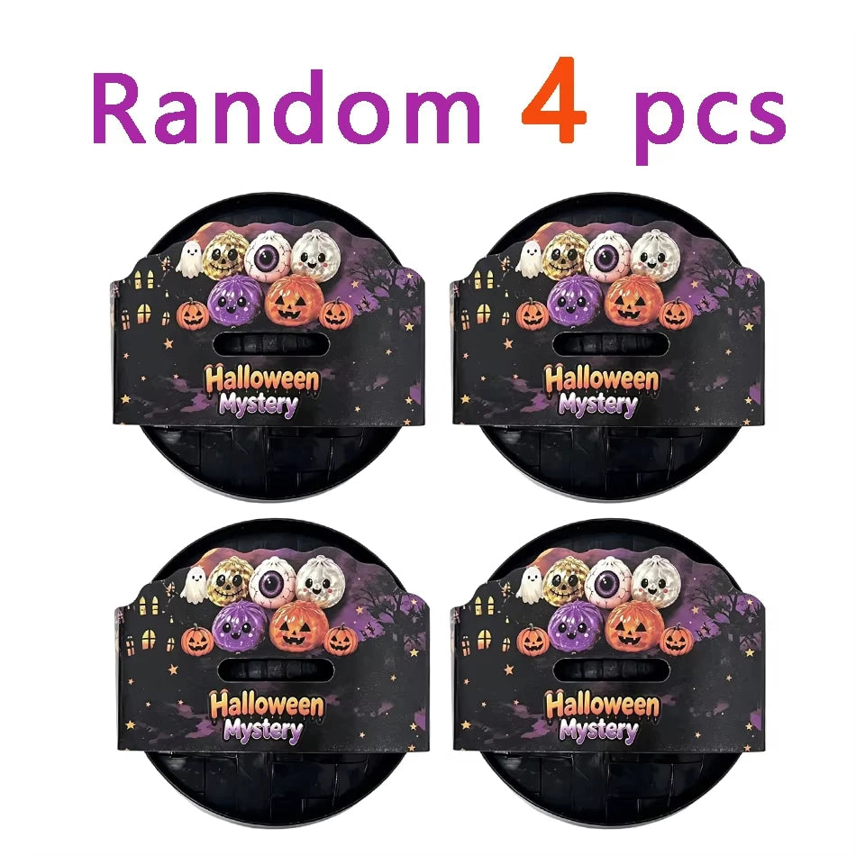 6 Styles Halloween Bun Squishy Toys Glitter Pumpkin Eyeball Cute Face Squeeze - product image 8