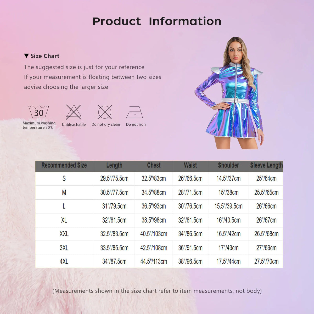 Woman's Outerspace Astronaut Alien Robot Cosplay Costume Metallic Long Sleeve Zip Up A Line Dance Dress for Theme Club Party