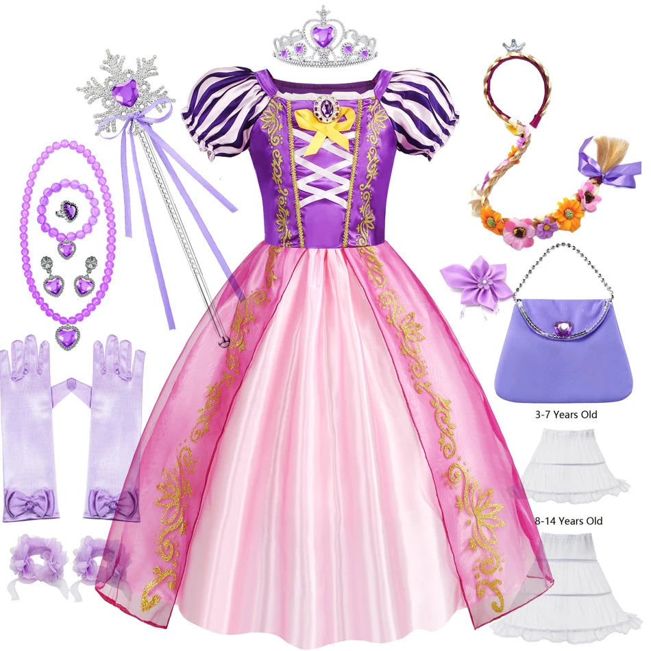 Girls Rapunzel-Inspired Princess Halloween Costume Dress