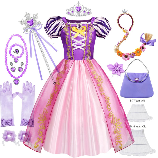 Girls Rapunzel-Inspired Princess Halloween Costume Dress