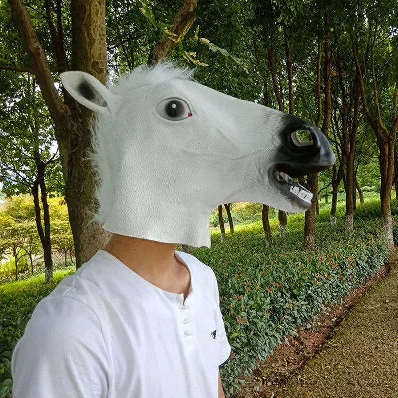 Funny Horse Head Full-Face Halloween Mask
