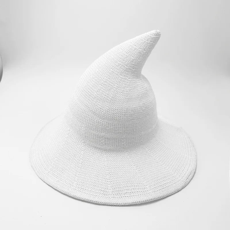 Knitted Witch Hat Pointed Wide Brim Wool Halloween Christmas Costume Party Cosplay Winter Fashion Cap for - product image 9