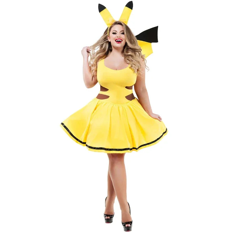 Halloween Women's Role Play Costume Magic Yellow Mouse Rabbit Fancy