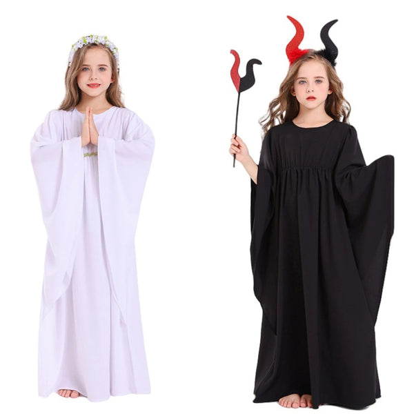 Girl Angel Robe Kids Devil Black Dress Choir Robes Christmas Dresses Halloween Carnival Cosplay Costume - product image 1