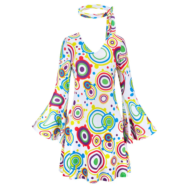 70s Costume Disco Dresses for Women Halloween Costume Sexy Hippie Costume Disco Dress with Disco Headband 70s - product image 22