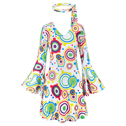 70s Costume Disco Dresses for Women Halloween Costume Sexy Hippie Costume Disco Dress with Disco Headband 70s - product image 22