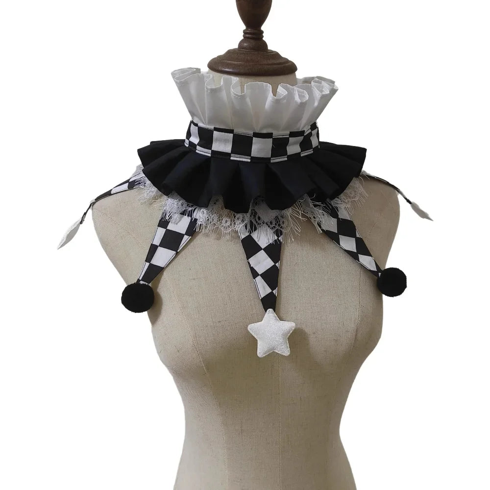 Original Designed Colorful Clown Collar Halloween Performance Characteristic Collar Fairy - Blue / one size-15.7 in (40 cm)