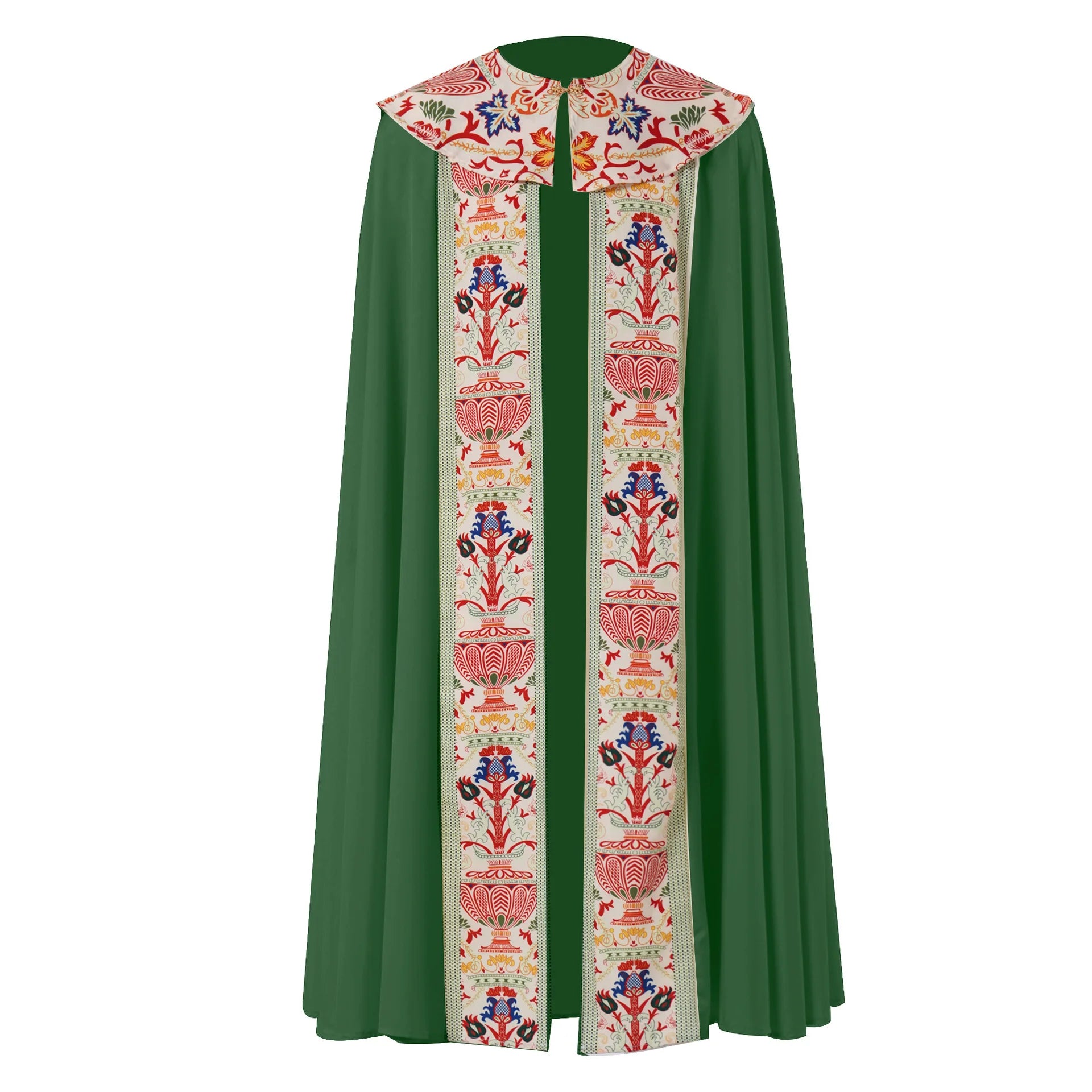 Men's Medieval Church Clergy Cloak Renaissance Cape Robe Halloween Costume - beige / M