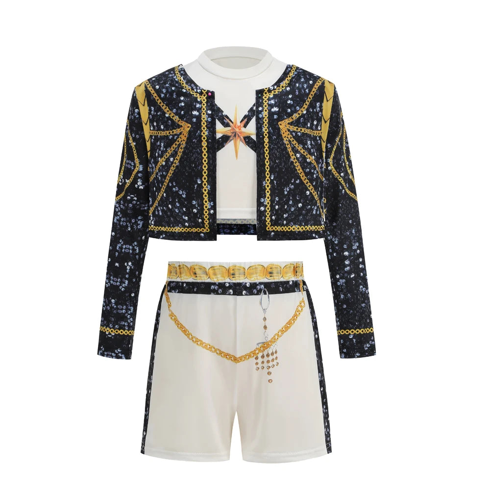 Kids Michael Jackson Costume Boys Superstar Singer Outfit Halloween Carnival Stage Performance Dance Cosplay Party Costume