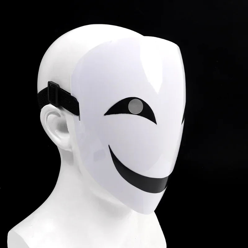 Scary Smile Mask Costume Scary Clown Anime Black Bullet Face Mask Evil Smile Mask - 1PC