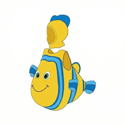 Kids Yellow Fish Costume Cute Clownfish Outfit with Hat Tail for Halloween Performance - 02 / S