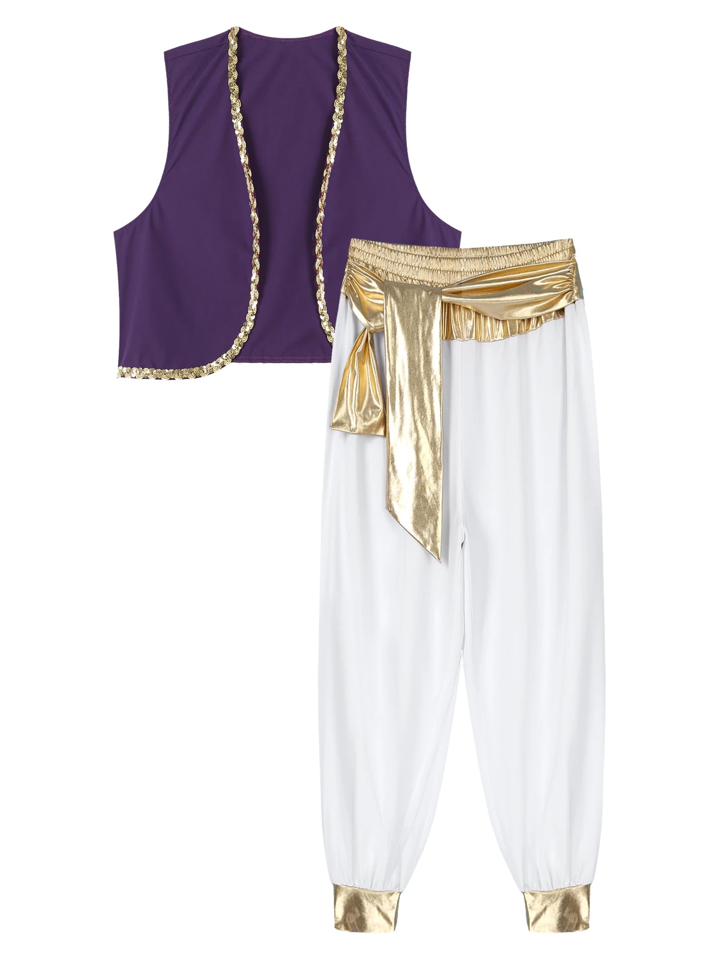 Halloween Adult Costume Complete Set Ancient Greek God Gladiator Mythical Prince Aladin - Burgundy D / XL