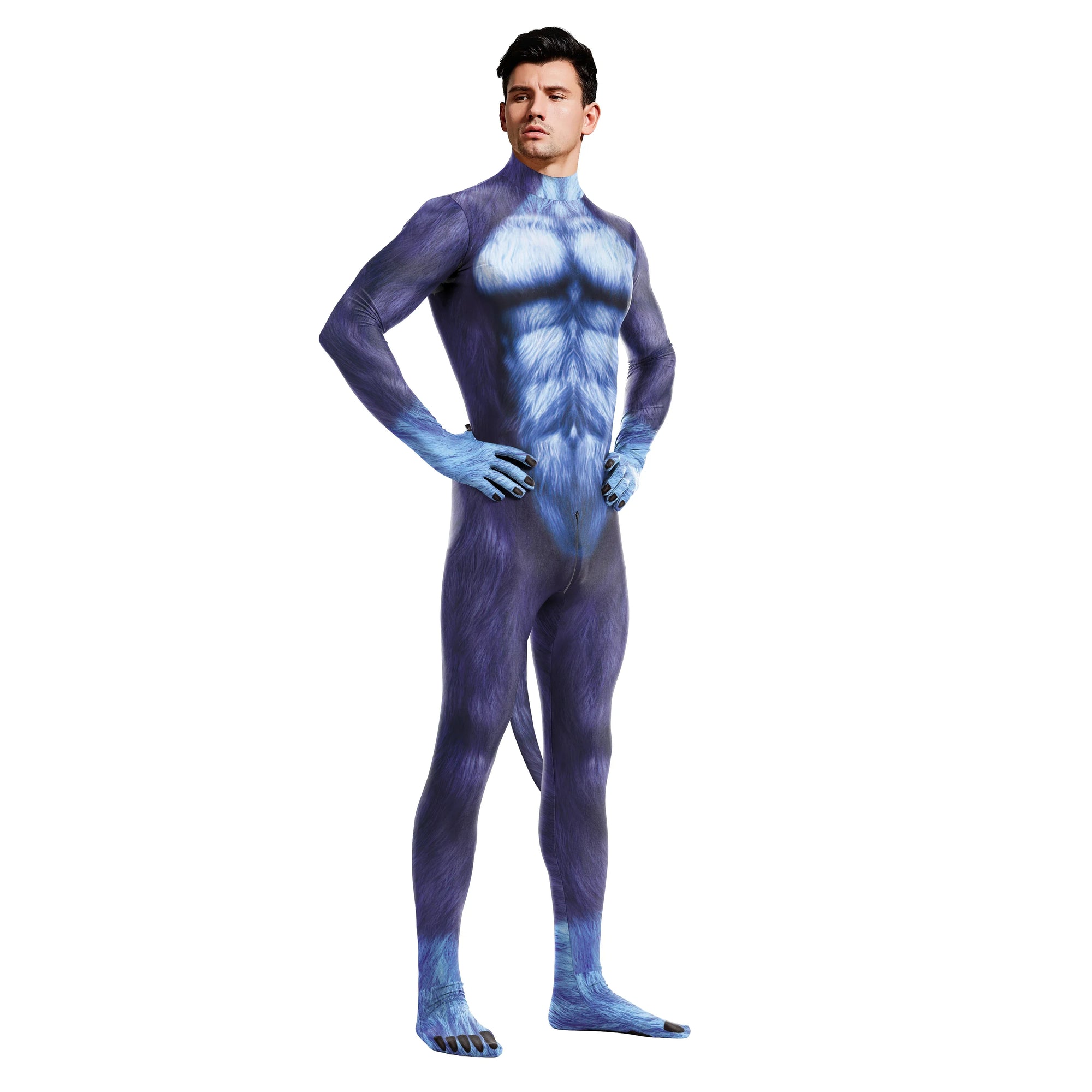 Full Cover Elastic Zentai Pet Suit Jumpsuit Print Catsuit Bodysuits Tail Purim Pet - 1022 / XXL