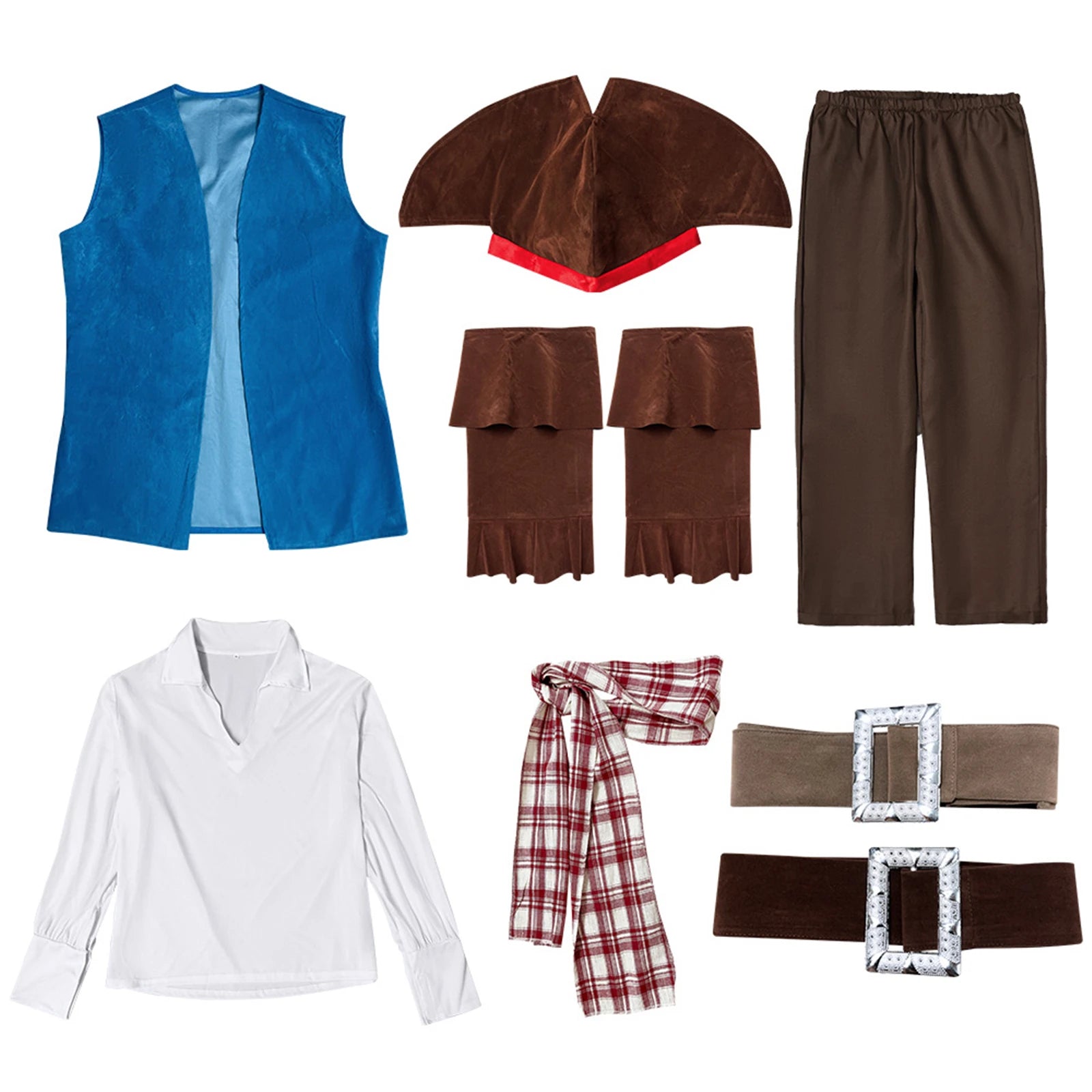 Men's Women Pirate Captain Cosplay Costume Medieval Viking Pirate Uniforms Shirts Pants with Belts Halloween - product image 4