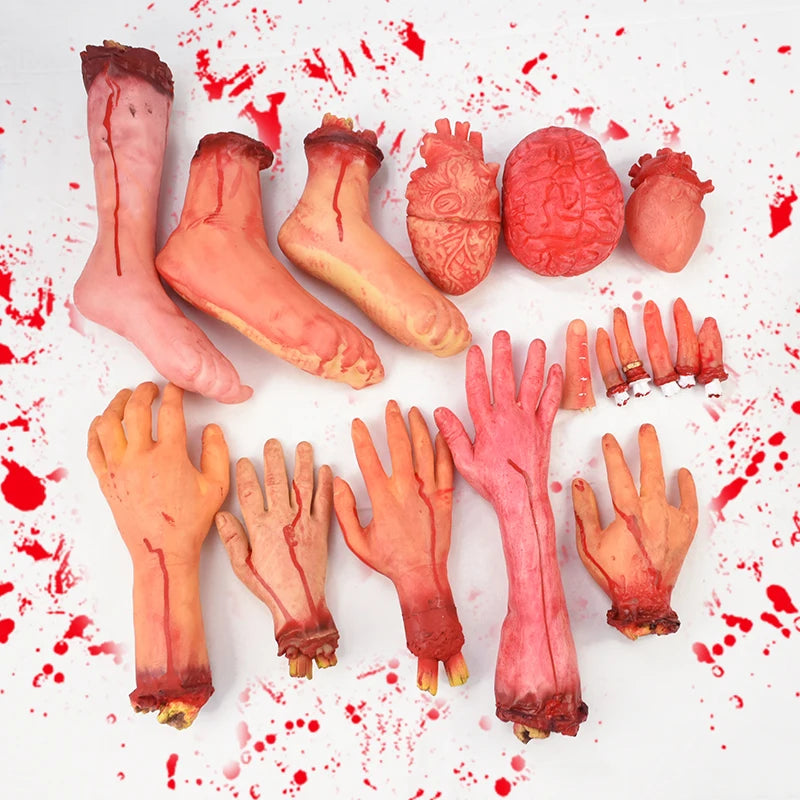 Horror Halloween Party Props Scary Bloody Fake Hand Finger Leg Foot Heart for - product image 2
