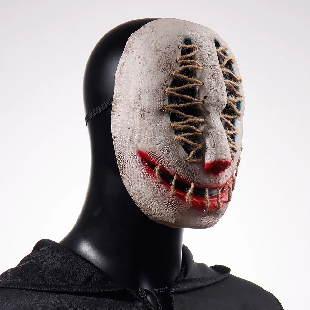 Halloween Joker Mask Costume Scary Killer Clown Half Face Latex Helmet Costume Props - View 4