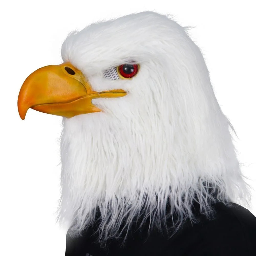 Realistic Bald Eagle Latex Mask White Eagle Bird Head Full Head Costume Mask
