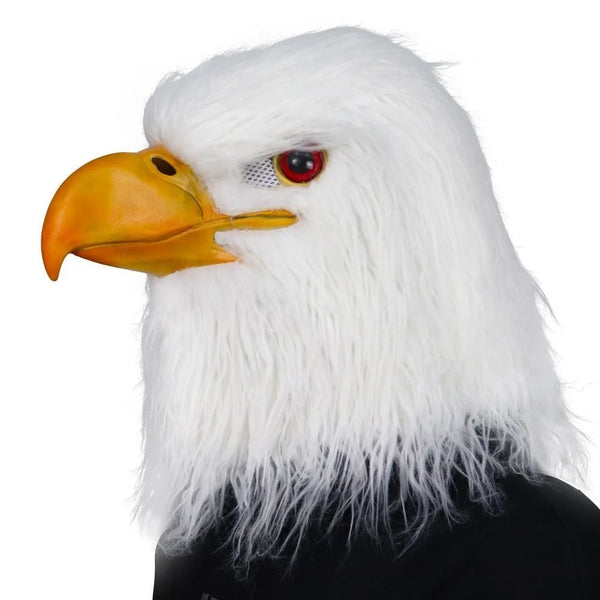Realistic Bald Eagle Latex Mask - Full-Head Bird Costume