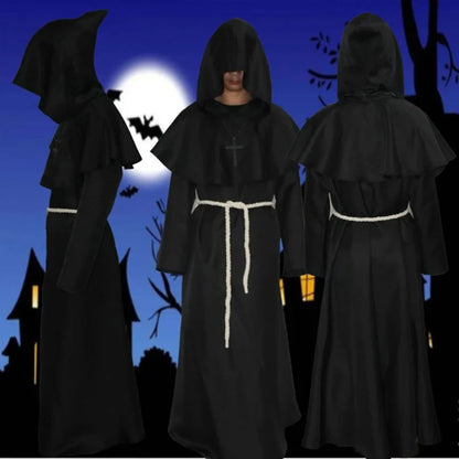Halloween Costume Ancient Costumes Medieval Monk Costumes Monk Robes Wizard Costumes - Mask Gold / One Size