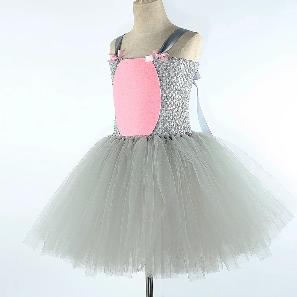 Girls Mouse Tutu Halloween Costume Set with Ears & Tail