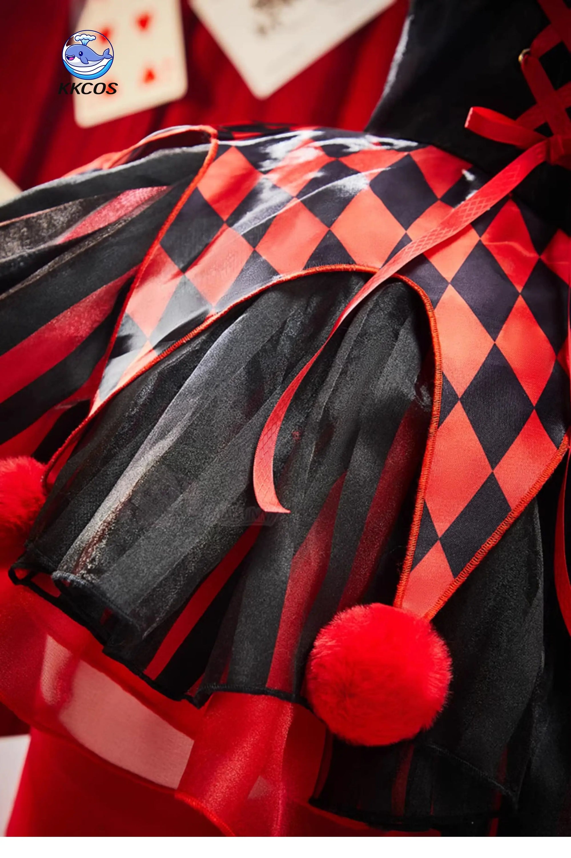 Staggering Number Circus Grotesque Circus Red and Black Gothic Clown Halloween Dress - View 6