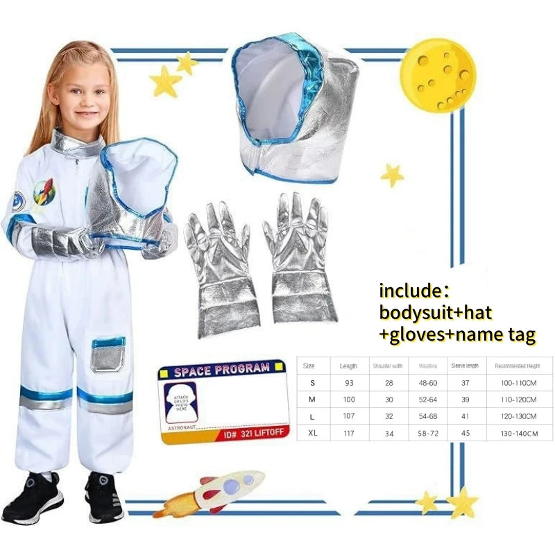 Boy'S Space Suits Astronaut Costume For Kids Cosplay Girl Space Performance Astronaut Spaceman