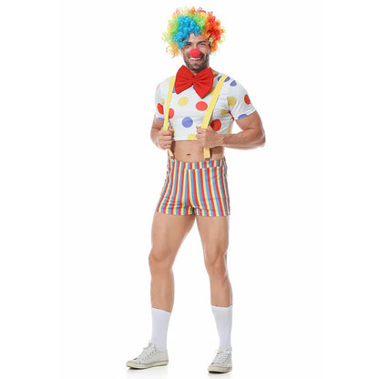 Clown Costume Magic Trick Prop Headwear Top Rompers Bowknot Red Rose 5pcs Set Comic Jester - View 3