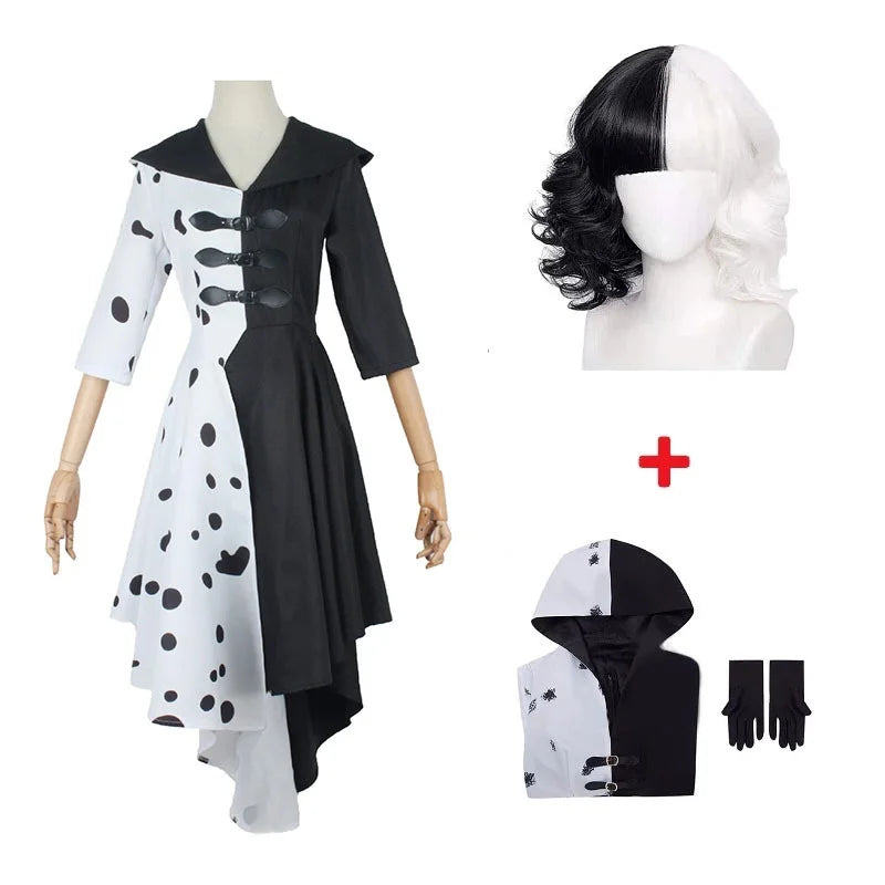 Black White Witch Deville Cos Suits Women's Dress Halloween Costume - product image 6