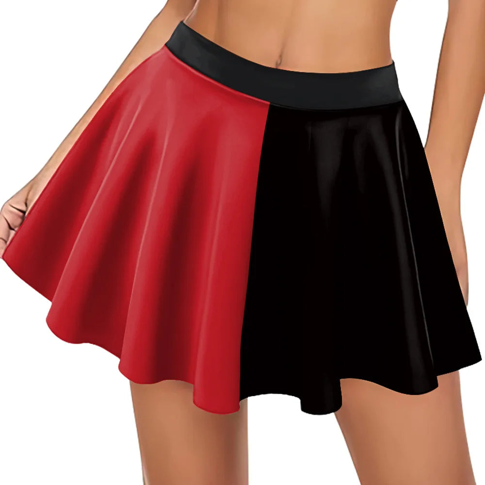 Color Cosplayer Women's Clown & Superhero Costume – Printed Top and Skirt