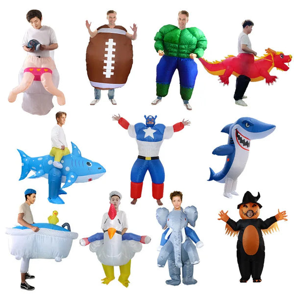 Big Bird Shark Elephant White Chicken Bathtub Toilet Cosplay Inflatable Suit Halloween Party Props Animal Costume