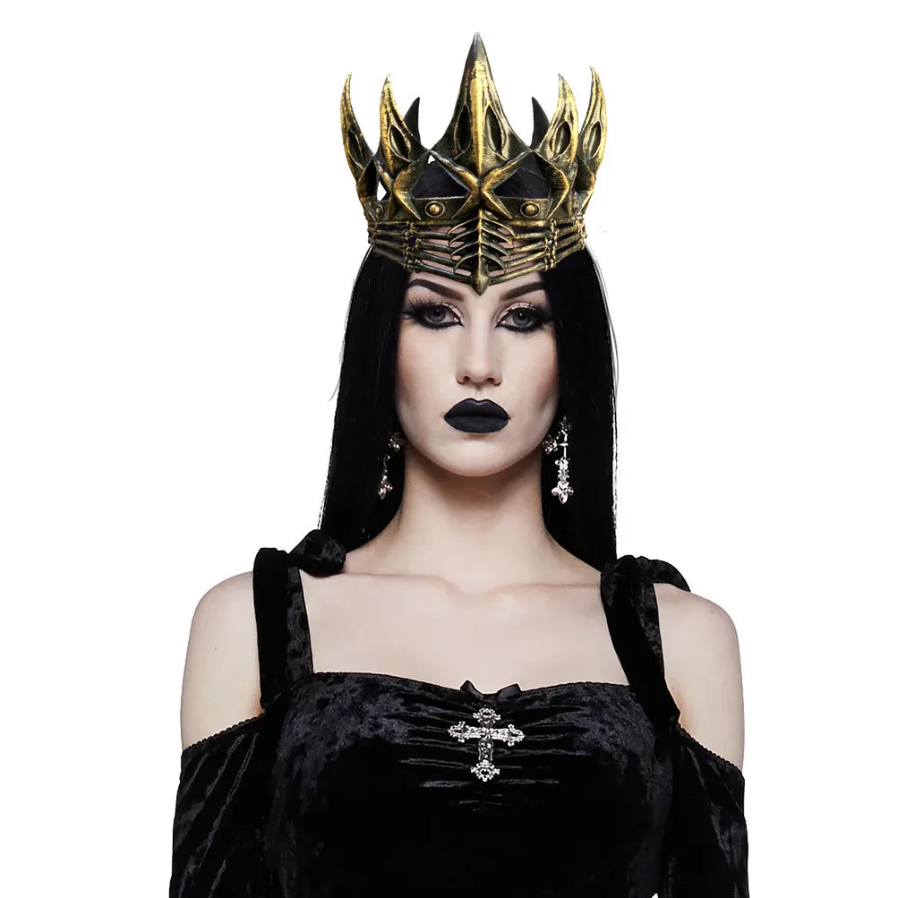 Royal Crowns Costume King Queen Crowns Princess Tiara Halloween Costumes Accessories Xmas - silvery crown 1