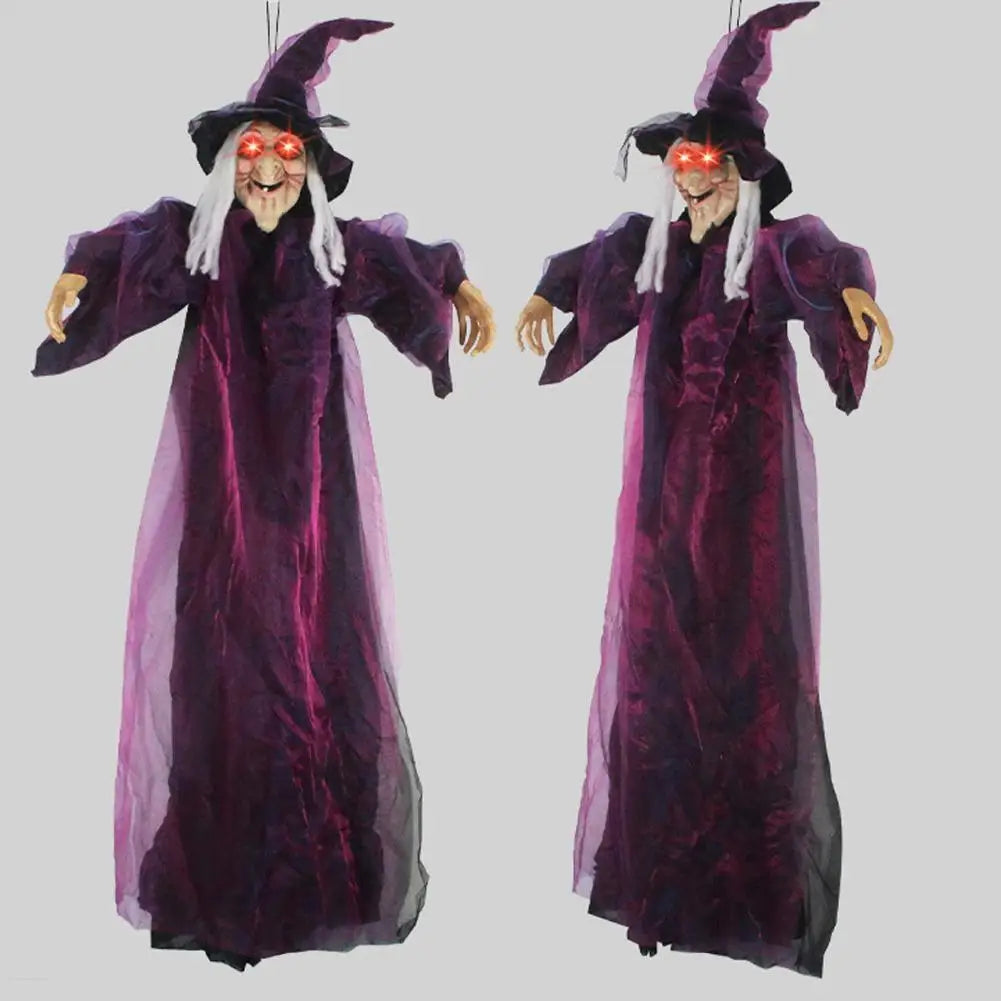 Life Size Talking Witch Purple Outdoor Spooky Scary Witch Animatronic Animatronic - alternate view 4
